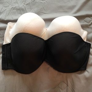 Lot of 2! | Black and White Strapless Bras | 42D